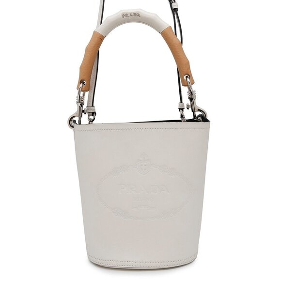 PRADA White Leather Shoulder Bag - Picture 1 of 16